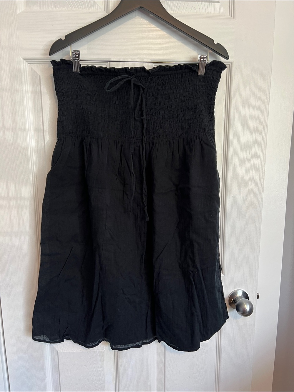 Old Navy Black Strapless Smocked A-Line Dress